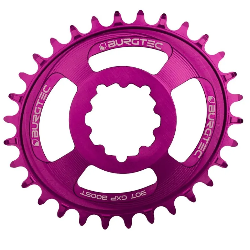 Pinion față pentru bicicleta BURGTEC Oval GXP Boost 3mm Offset Thick Thin Chainring­ 32T Purple Rain Cumpără acum